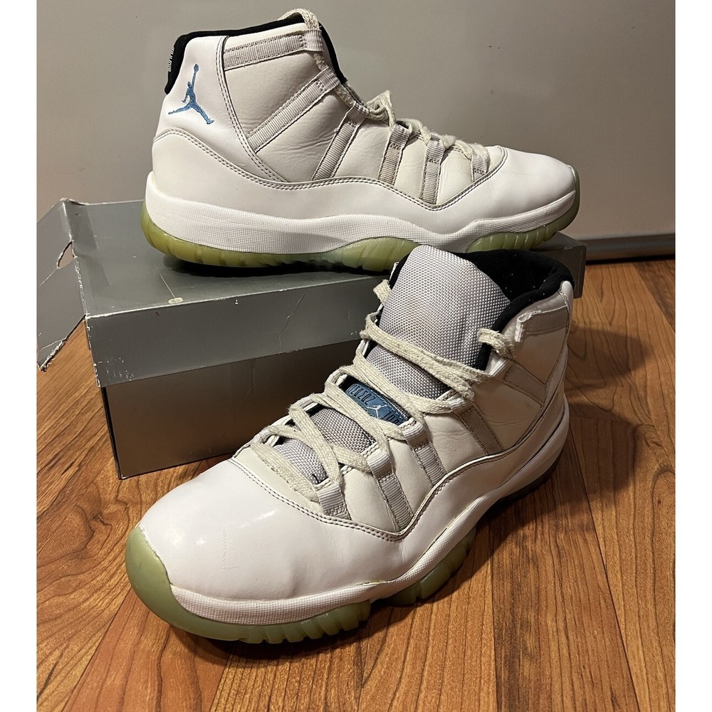 Size 11.5 Jordan 11 Retro Legend Blue 2014 Nike‎ Air AJ XI White Pre Owned W/Box